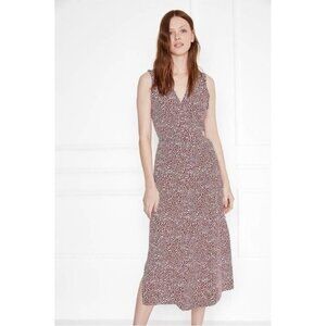 Anine Bing Womens Leah Wrap Heart Print Dress Sz XS Sleeveless V Neck